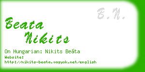 beata nikits business card