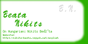 beata nikits business card
